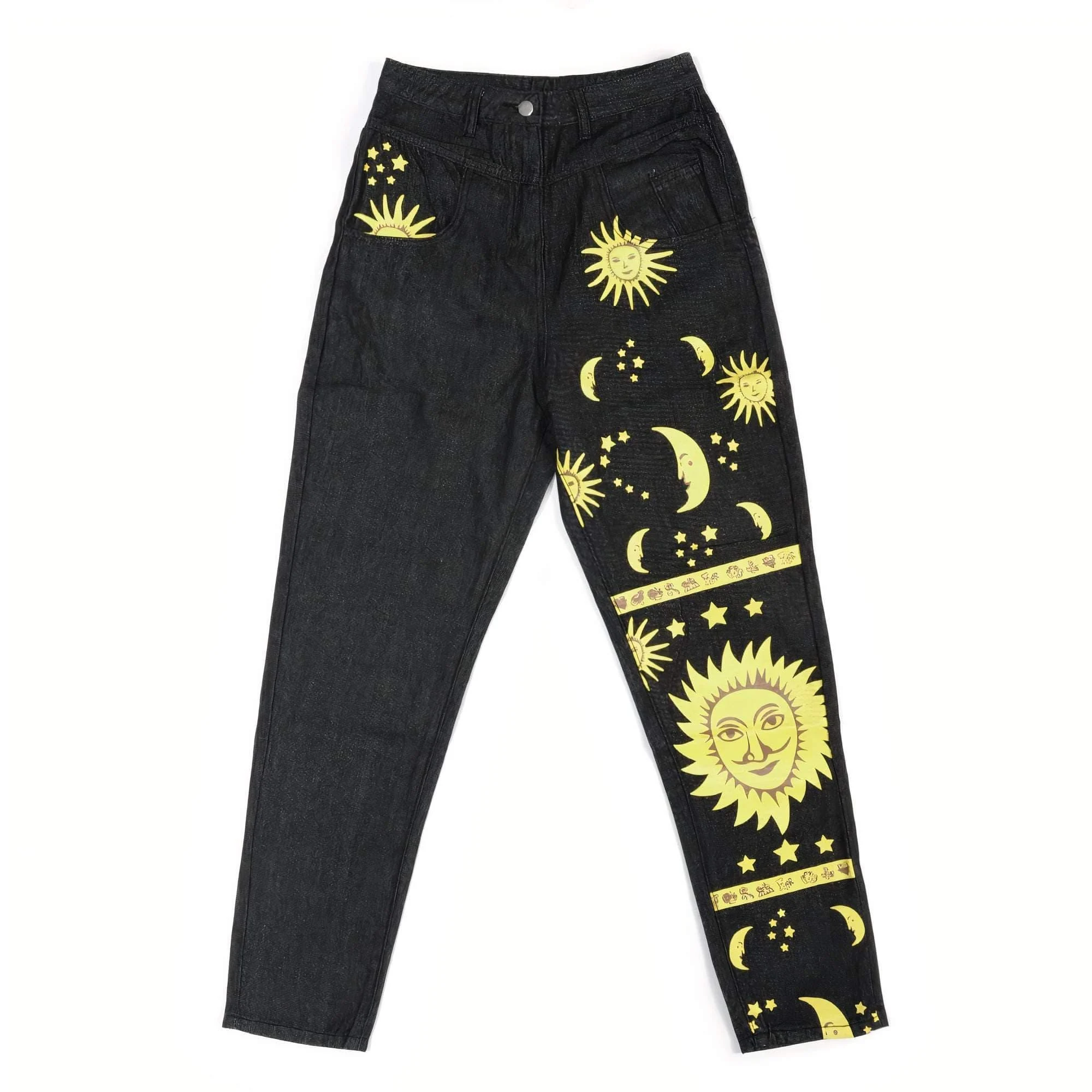 Sun and Moon Print Jeans - Glova