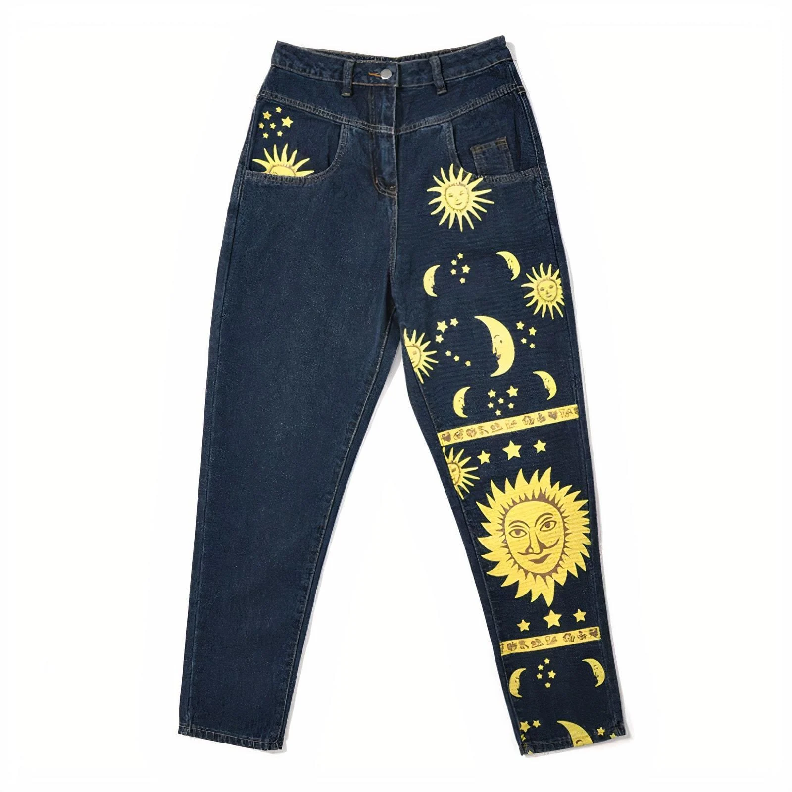 Sun and Moon Print Jeans - Glova