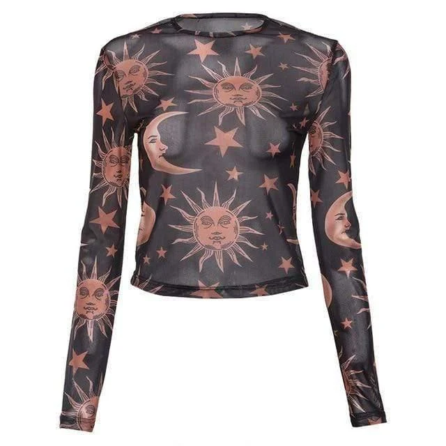 Sun Moon Stars Mesh Top - Glova