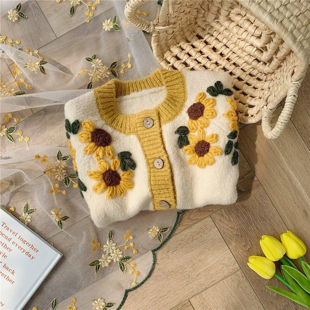 Sunflower Baby Girl Knitted Cardigan - Glova