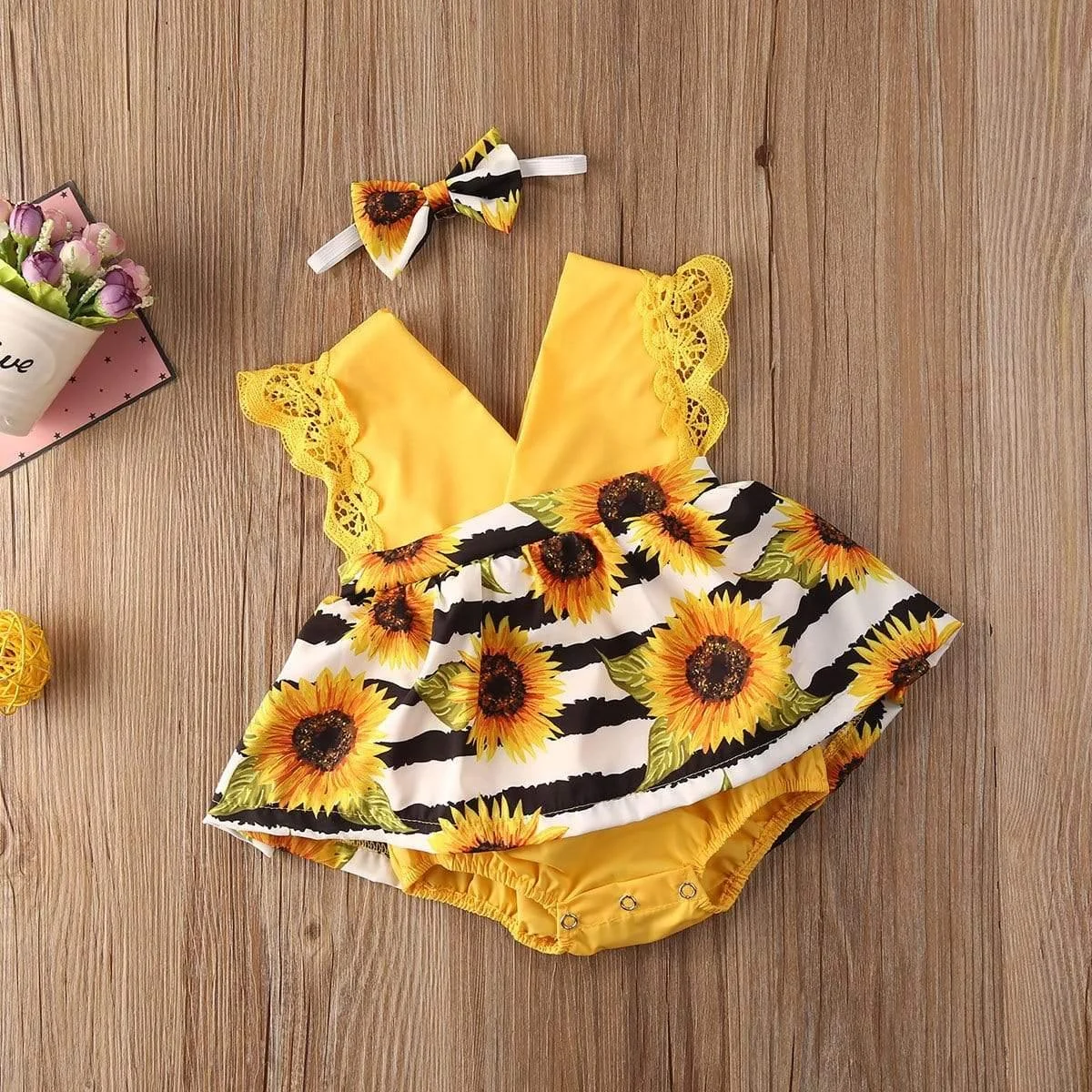 Sunflower Boho Baby Girl Outfit - Glova