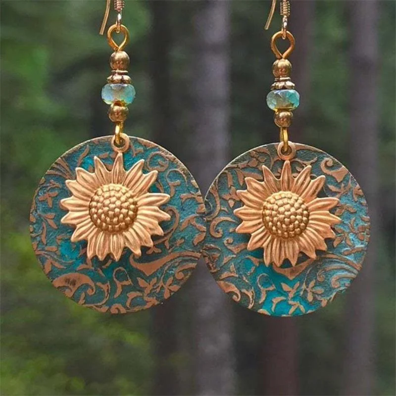 Sunflower Drop Earrings - Glova