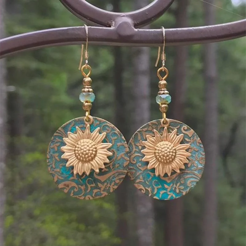 Sunflower Drop Earrings - Glova