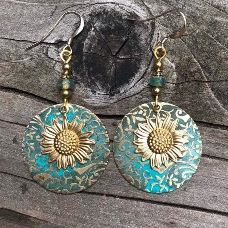 Sunflower Drop Earrings - Glova