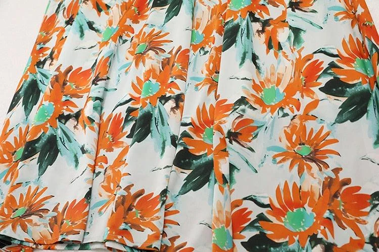 Sunflower Prints Maxi Flare Skirts - Glova