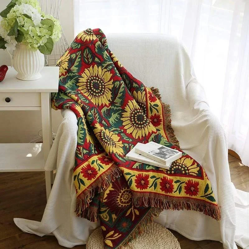 Sunflower Throw Blanket - Glova