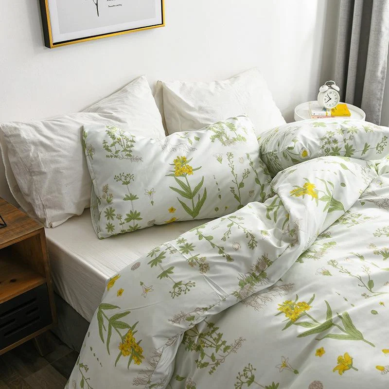 Super Soft Floral Pattern Duvet Cover Set - Glova