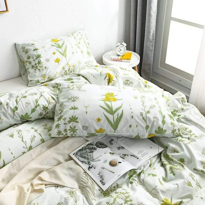 Super Soft Floral Pattern Duvet Cover Set - Glova