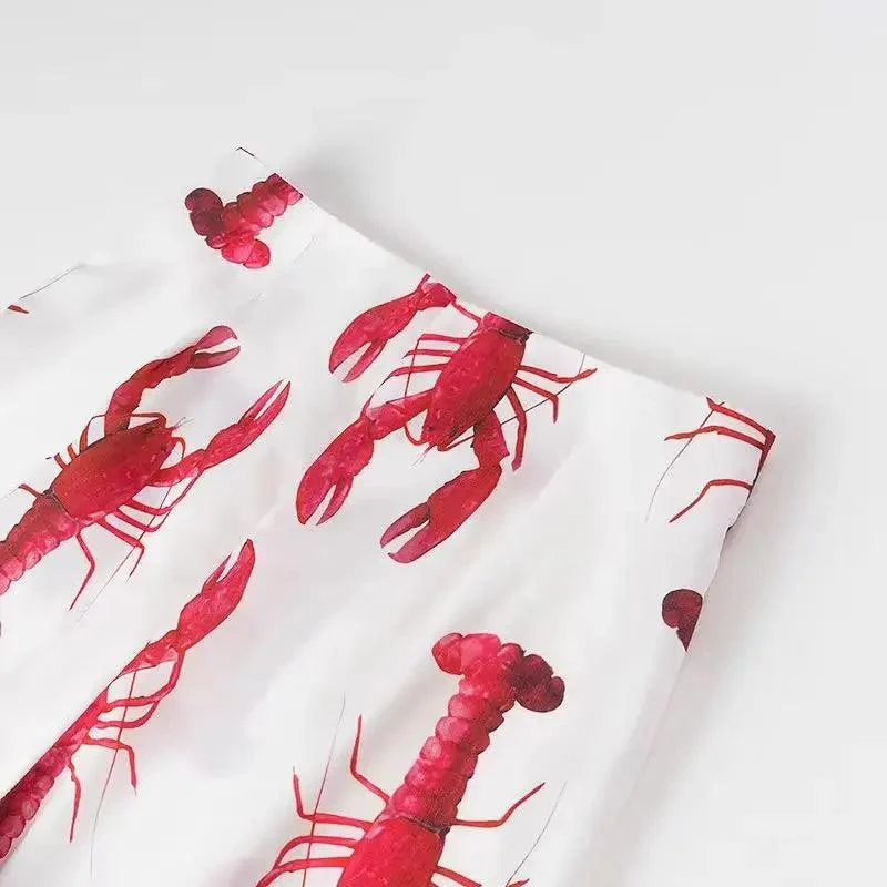 Susie Lobster Prints Blouse & Pants - Glova