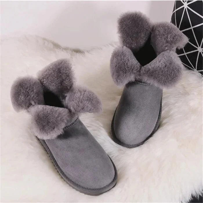 Sweet Clover Flower Natural Wool Shearling Women's Winter Boots - Glova