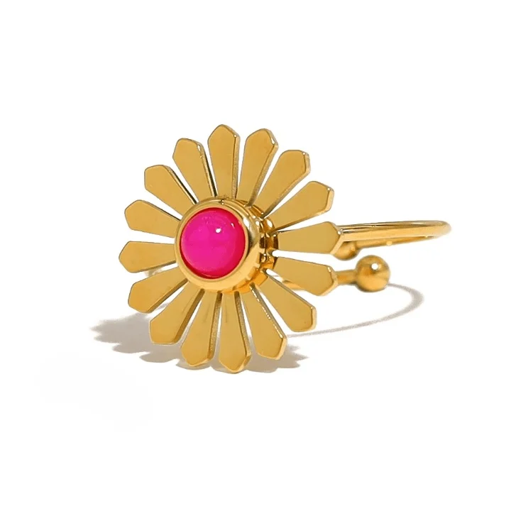 Sweet Metal Flower Cocktail Rings - Glova