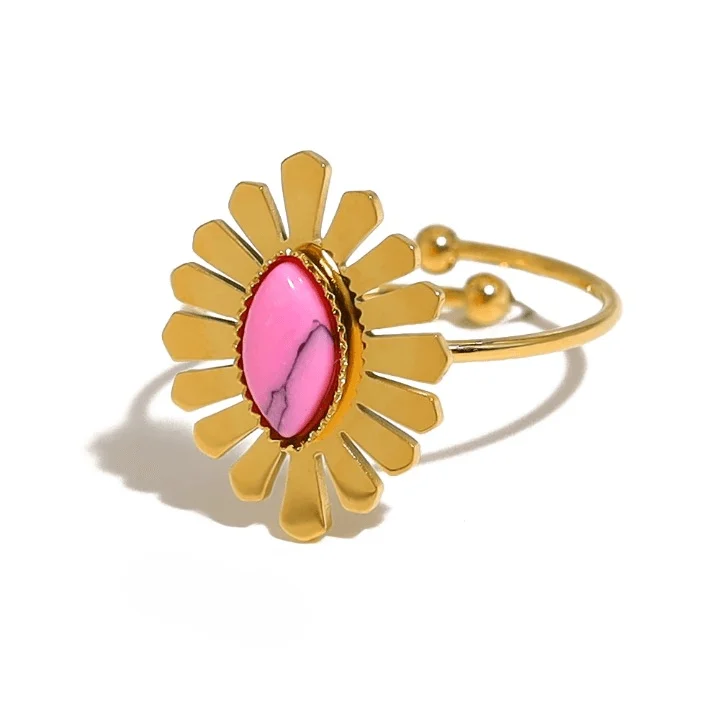 Sweet Metal Flower Cocktail Rings - Glova