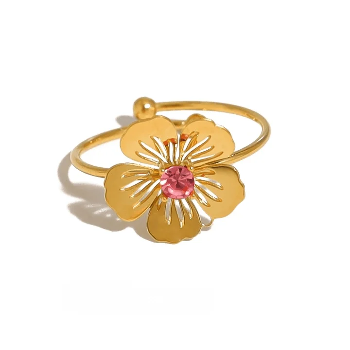 Sweet Metal Flower Cocktail Rings - Glova