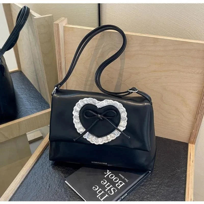 Sweet Shoulder Bag for Women Love Heart Large Capacity Handbag - Glova