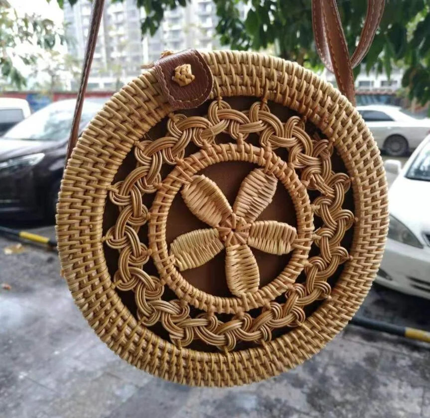 Tahiti Round Rattan Bag - Glova