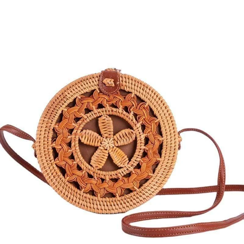 Tahiti Round Rattan Bag - Glova