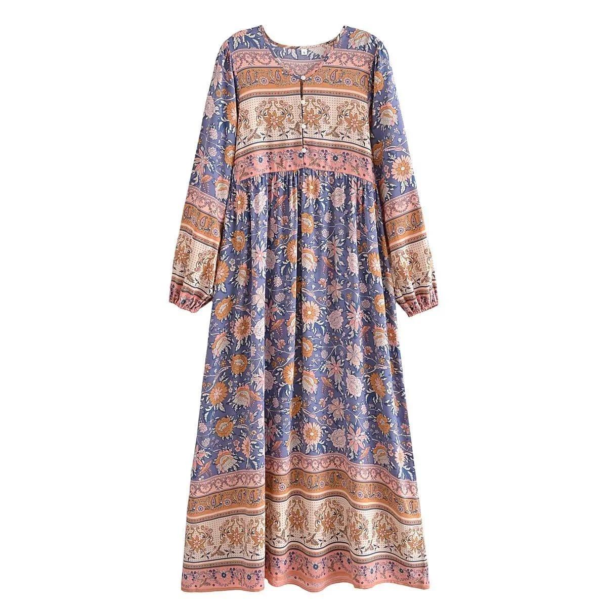 Tallulah Long Sleeve Boho Maxi Dress - Glova