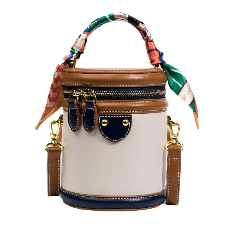 Tami Scarf Handle Barrel Bucket Bag - Glova