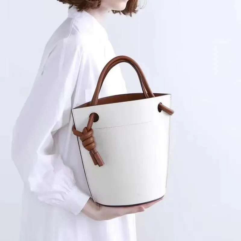 Tara Minimalist Knot Detail Bucket Bags - Glova