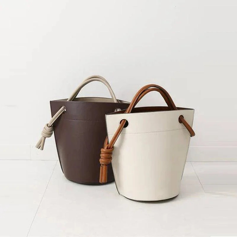 Tara Minimalist Knot Detail Bucket Bags - Glova