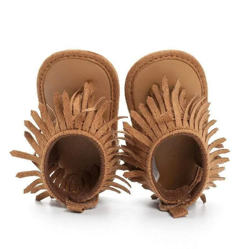 Tassel Leather Sandals - Glova