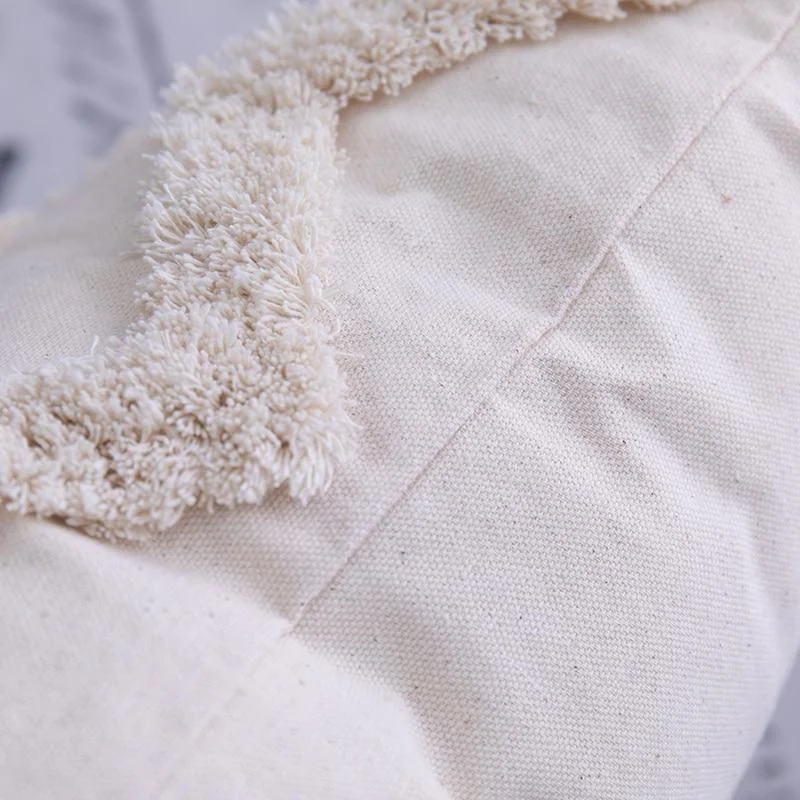 Tassels Beige Pillow Cover - Glova