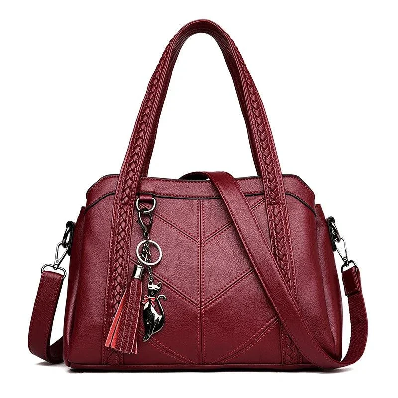 Tassels Crossbody PU Leather Shoulder Bag - Glova