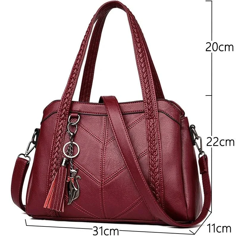 Tassels Crossbody PU Leather Shoulder Bag - Glova