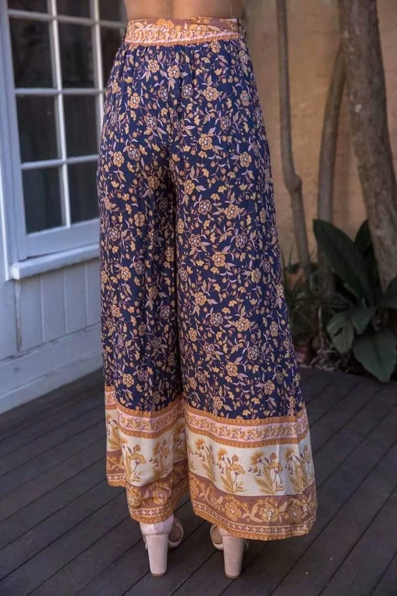 TILLY - Boho Chic Floral Flare Pants - Glova