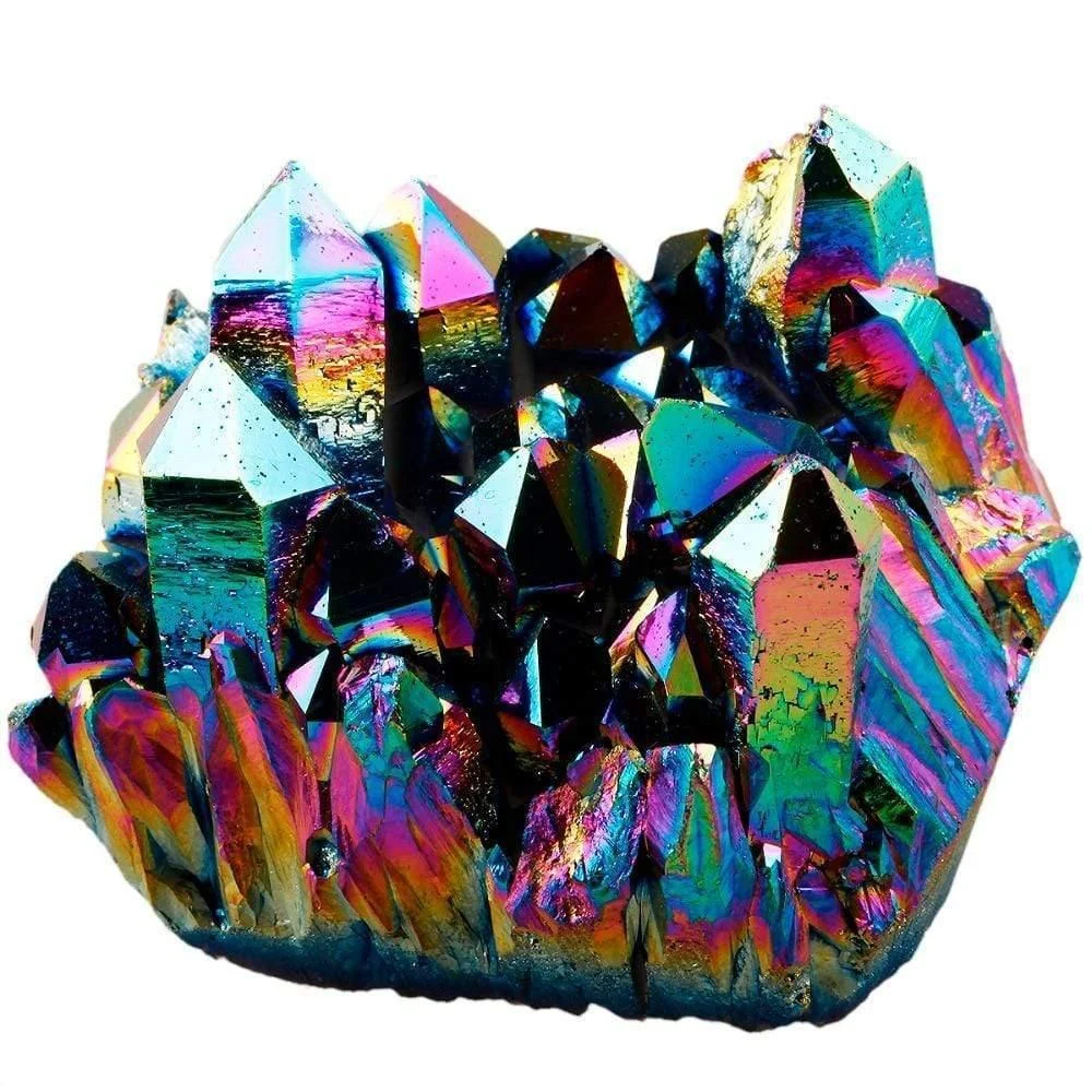 Titanium Rainbow Quartz Crystal Cluster - Glova