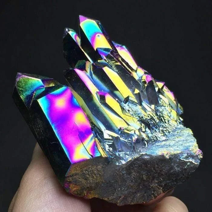 Titanium Rainbow Quartz Crystal Cluster - Glova