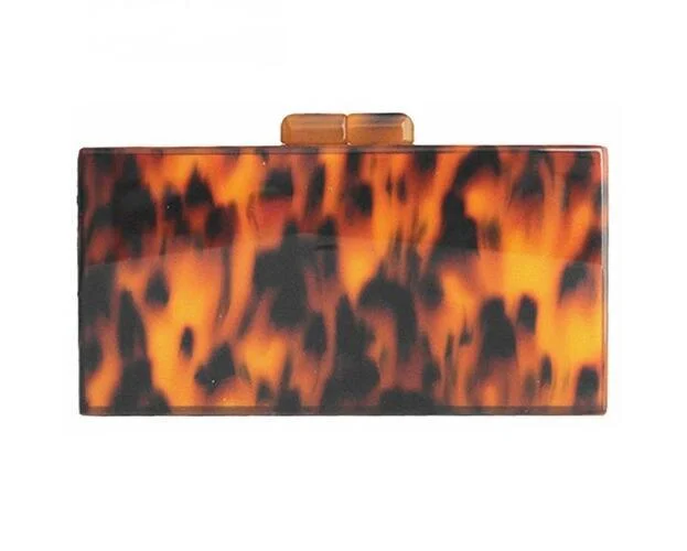 Tortoise Acrylic Box Clutch - Glova