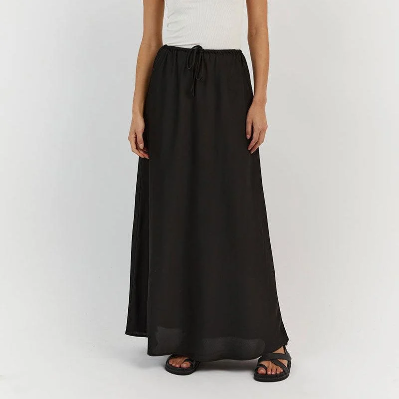 Tossa Draw String Waist Maxi Satin Skirts - 7 Colors - Glova