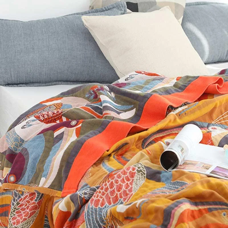 Toucan Bird Cotton Bedspread - Glova