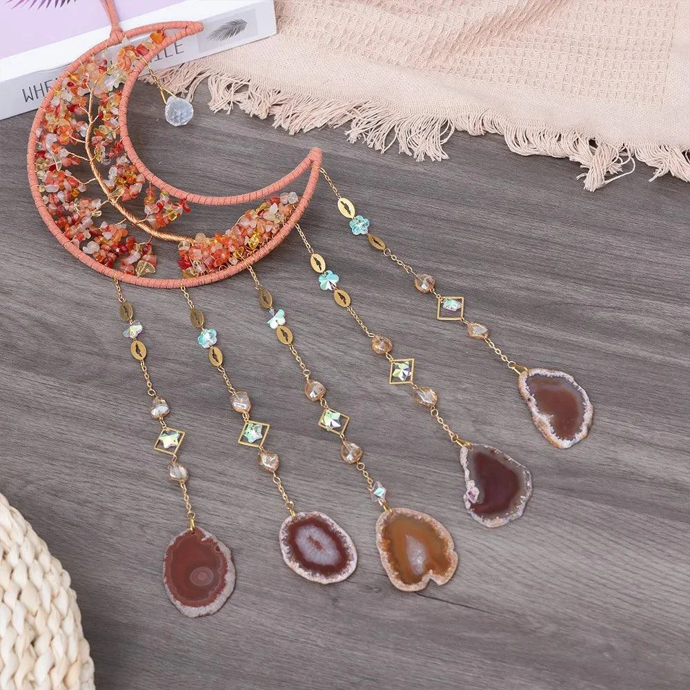 Tree Of Life Agate Moon Dream Catcher - Glova