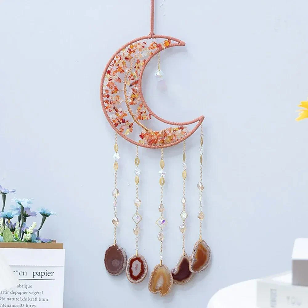 Tree Of Life Agate Moon Dream Catcher - Glova