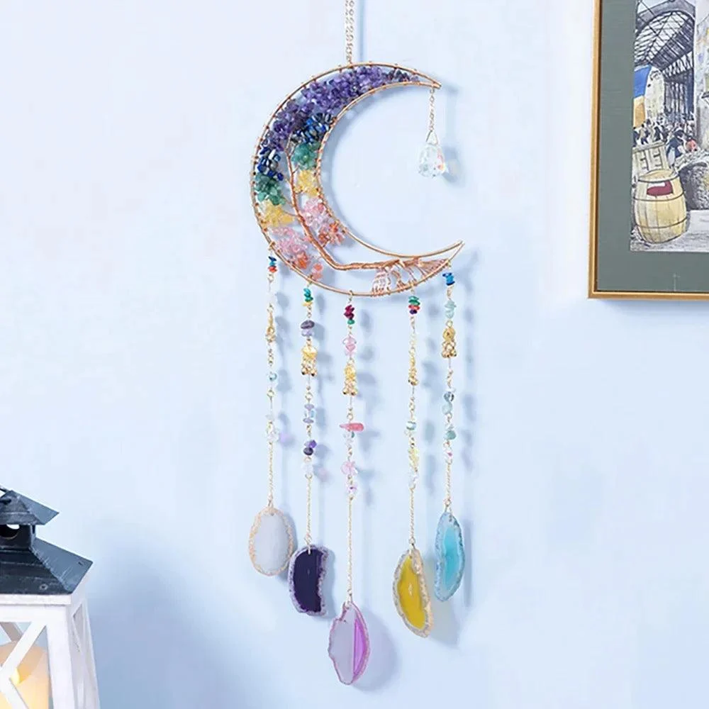 Tree Of Life Agate Moon Dream Catcher - Glova