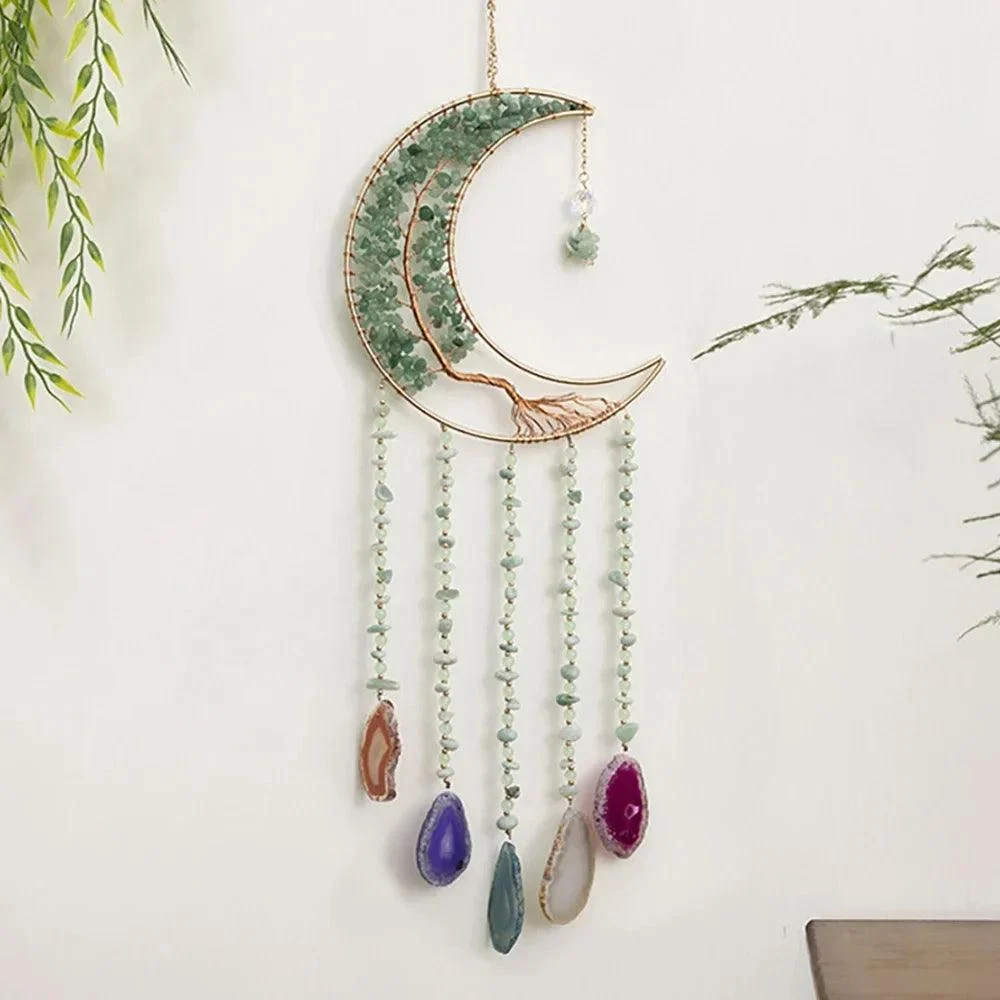 Tree Of Life Agate Moon Dream Catcher - Glova