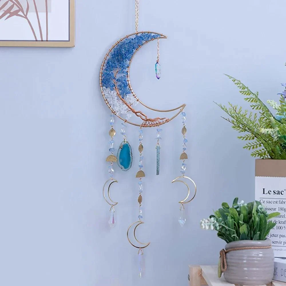 Tree Of Life Agate Moon Dream Catcher - Glova