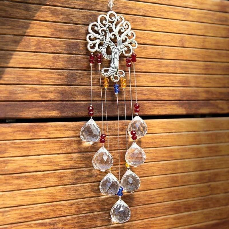 Tree Of Life Hanging Crystal Suncatcher - Glova