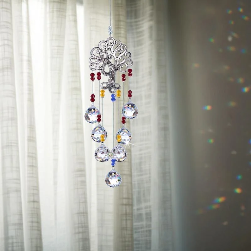 Tree Of Life Hanging Crystal Suncatcher - Glova