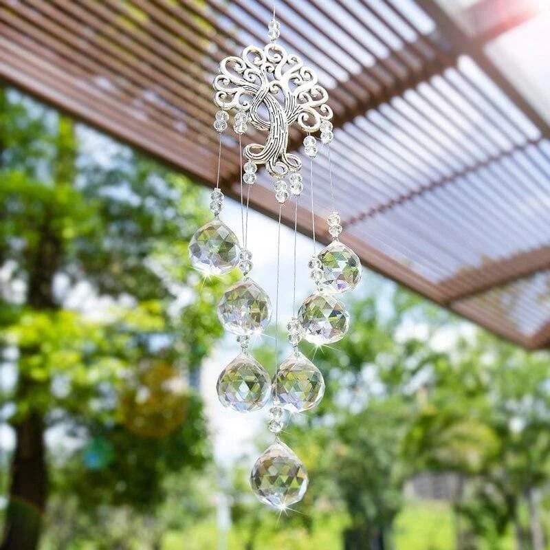 Tree Of Life Hanging Crystal Suncatcher - Glova