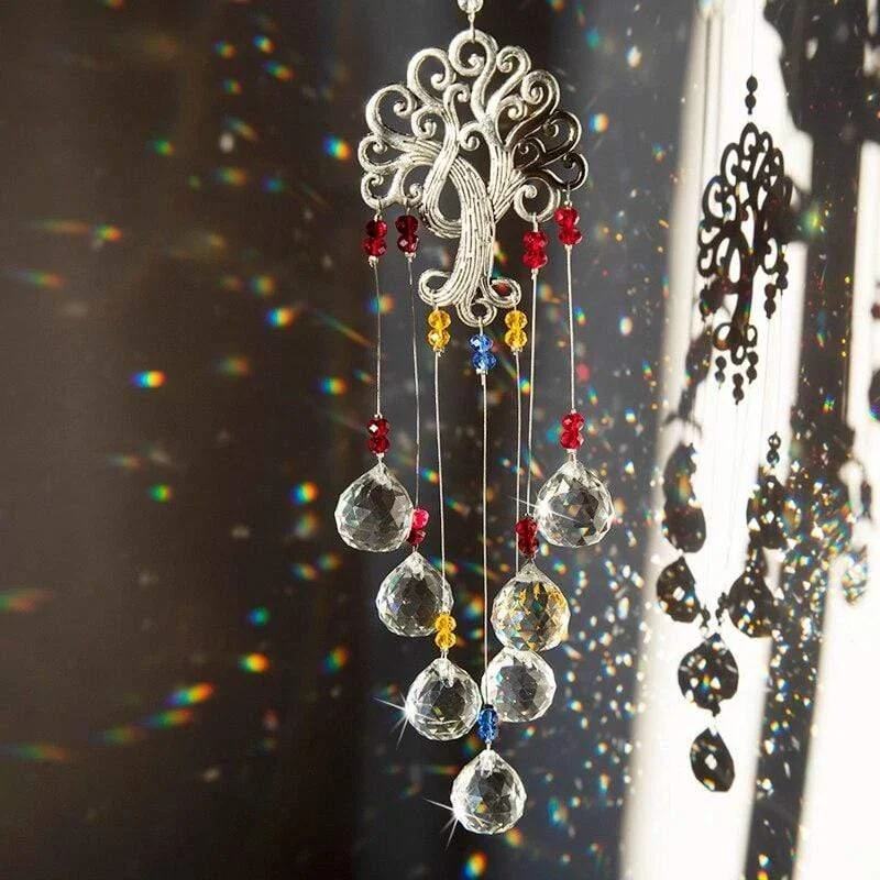 Tree Of Life Hanging Crystal Suncatcher - Glova