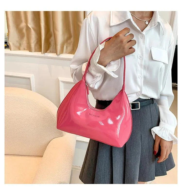 Trendy Solid PU Leather Underarm Ladies Bags - Glova