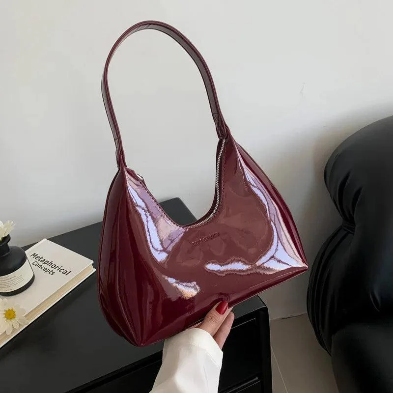 Trendy Solid PU Leather Underarm Ladies Bags - Glova