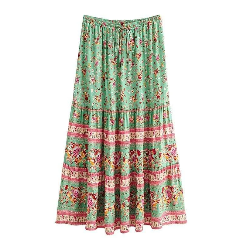 Triana Maxi Skirt in Green - Glova