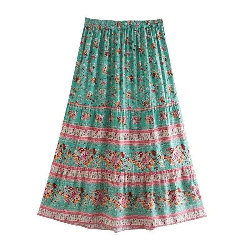 Triana Maxi Skirt in Green - Glova