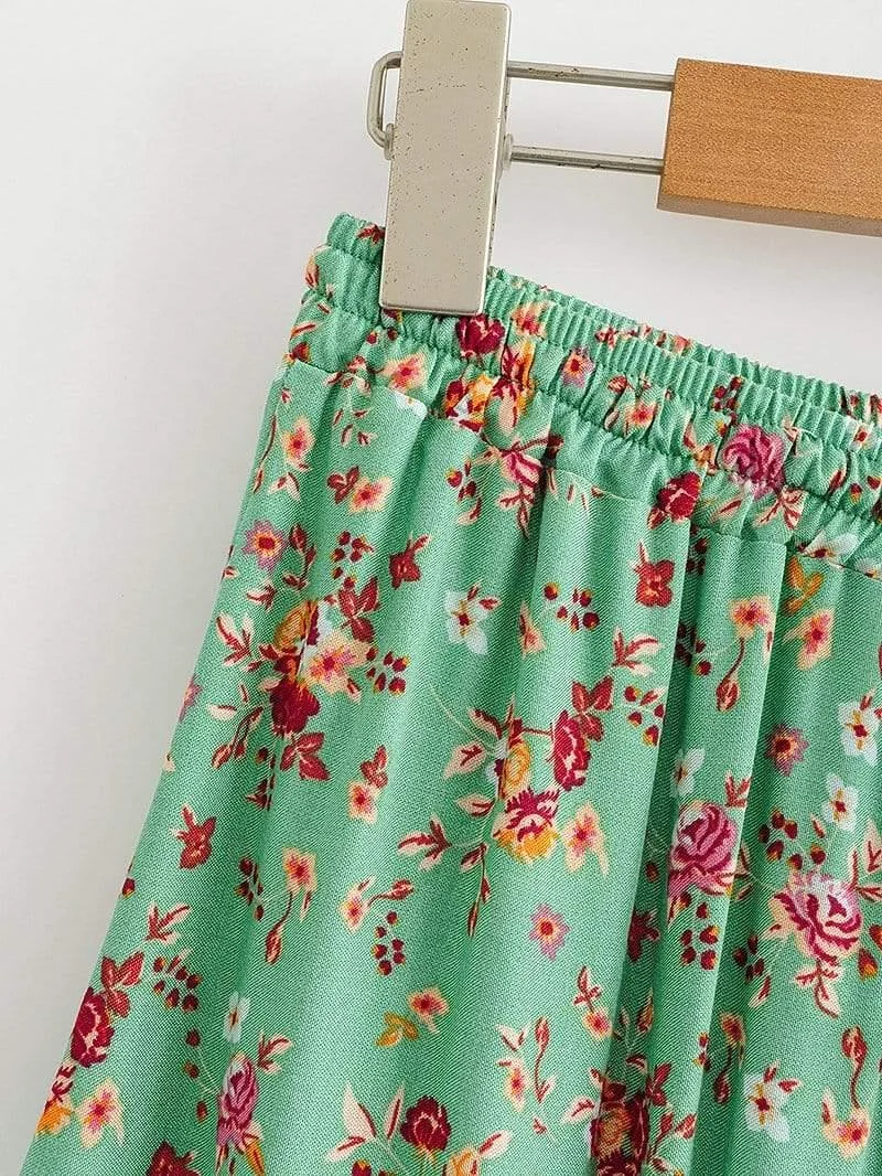 Triana Maxi Skirt in Green - Glova