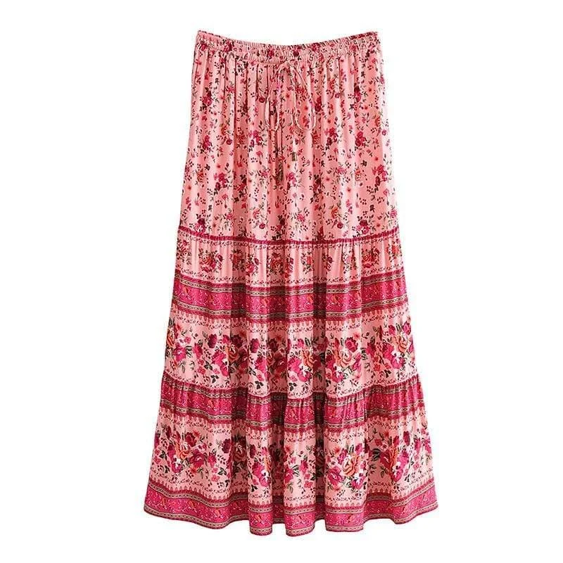 Triana Maxi Skirt in Pink - Glova