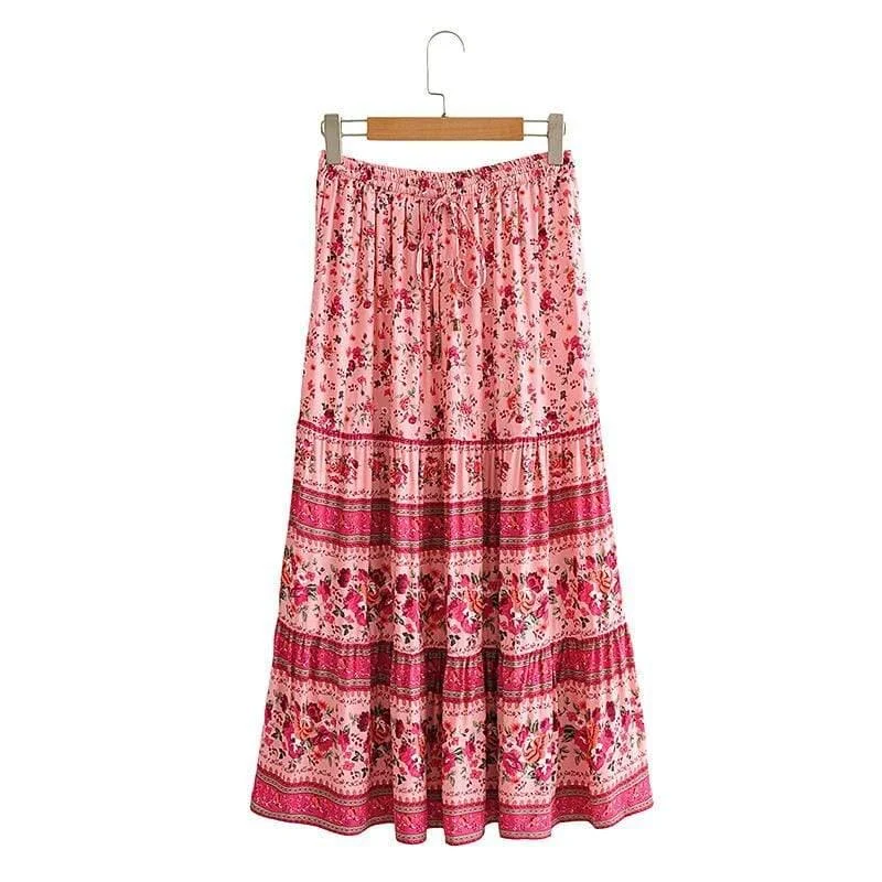 Triana Maxi Skirt in Pink - Glova